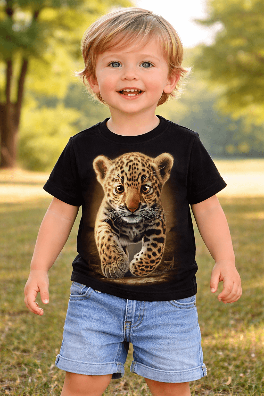 Kids Leopard Cub Glow T-Shirt (2–12 Years)
