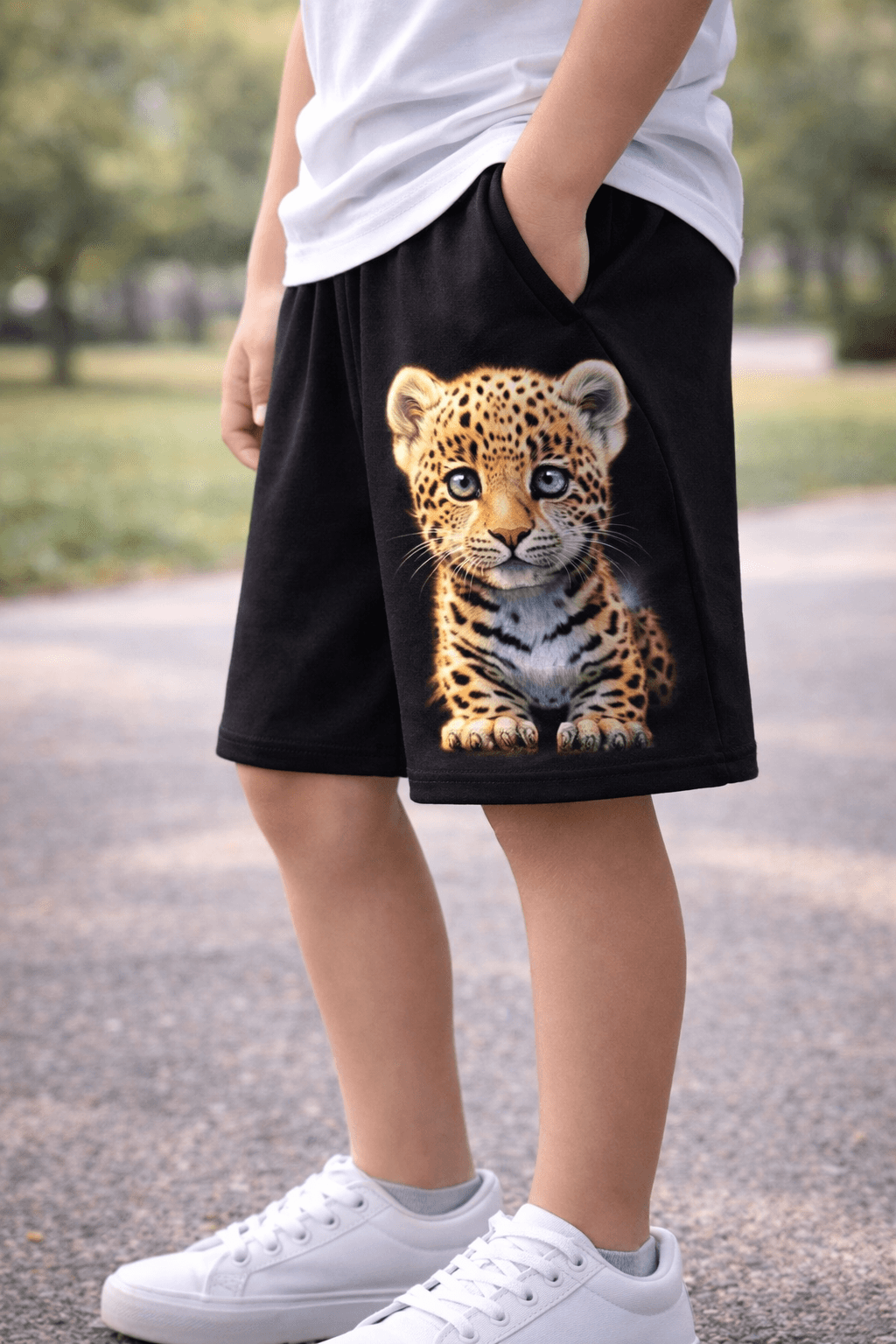 Cute Leopard Cub Glow Shorts – Kids Edition (A-0800)